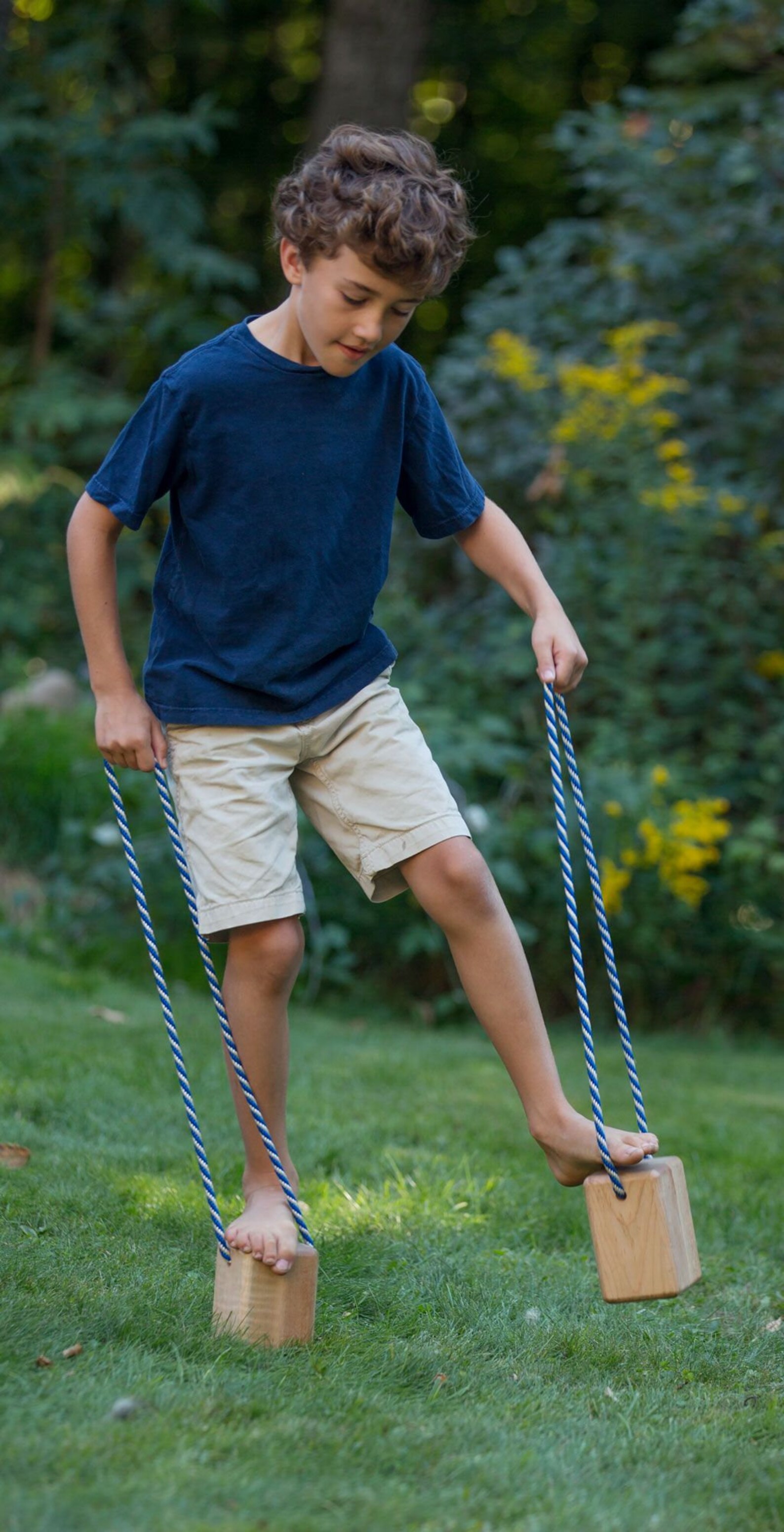 Homemade Coconut Shell Walking Blocks Stilts Kids Play Games Item