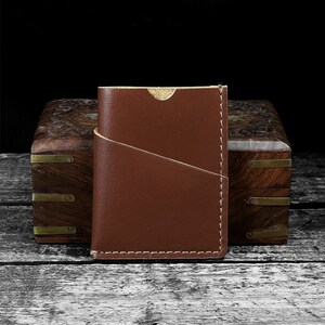Tarjetero minimalista de piel de becerro vegetal para hombre, billetera delgada con bolsillo frontal, billetera fina unisex para tarjetas, regalo para padrinos de boda, día del padre, aniversario