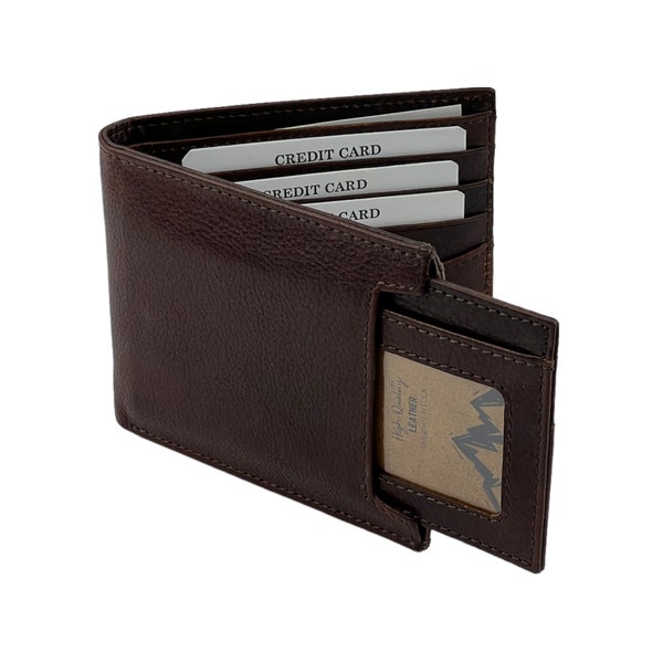 Running Horse Wallets Mens Sliding 2 in 1 Bifold Wallet, Removable Minimalist ID Wallet, Premium Leather