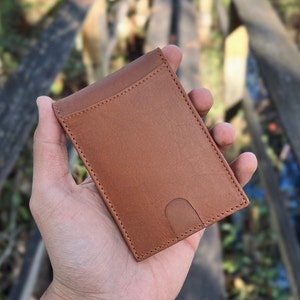 Cartera minimalista de cuero para hombres, billetera delgada, clip de dinero plegable, billetera delgada RFID, soporte para tarjetas - Running Horse