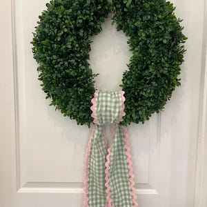 Green Gingham Wreath Sash