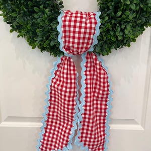 Red Gingham Wreath Sash