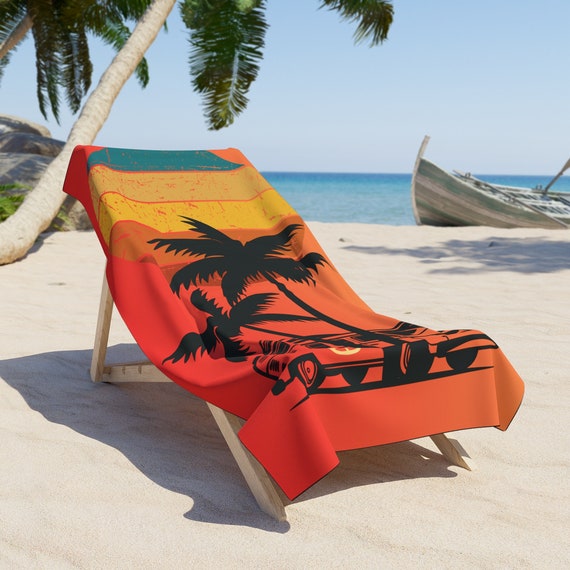 Giant Beach Towel 6 X 3 72x 36 Peace Bus on the Beach Etsy