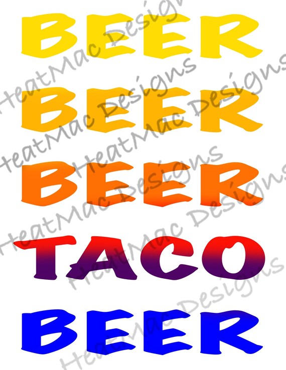 Beer and Tacos Designdigital File Etsy
