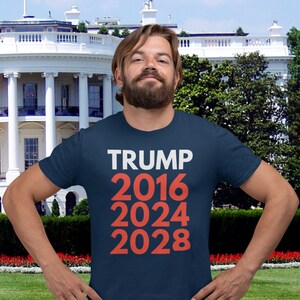 The Trump Trilogy 2016, 2024, 2028 Unisex Short-Sleeve T-Shirt