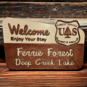 Letrero personalizado del Parque Nacional del Servicio Forestal de EE. UU.: regalo de jubilación, decoración de cabañas y senderos