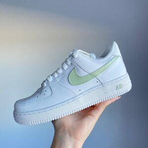 Sage Green Swoosh Nike Custom Air Force 1 | Etsy