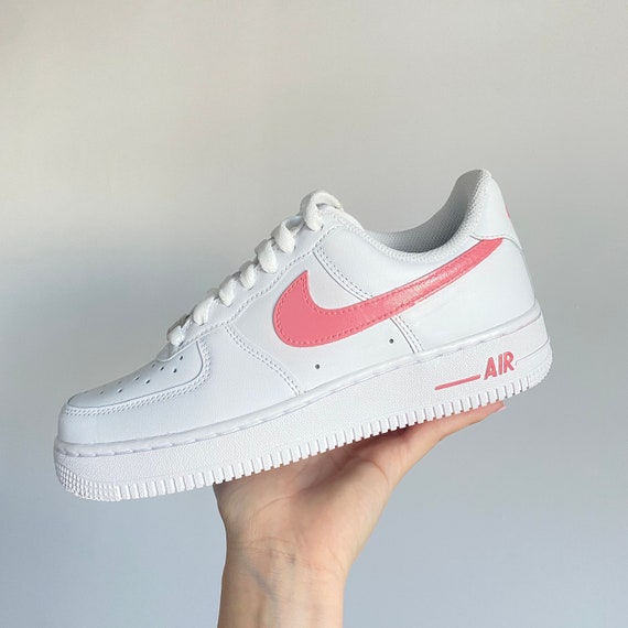hot pink swoosh air force ones
