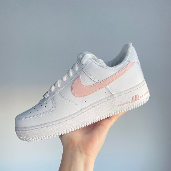 baby pink swoosh nike air force 1