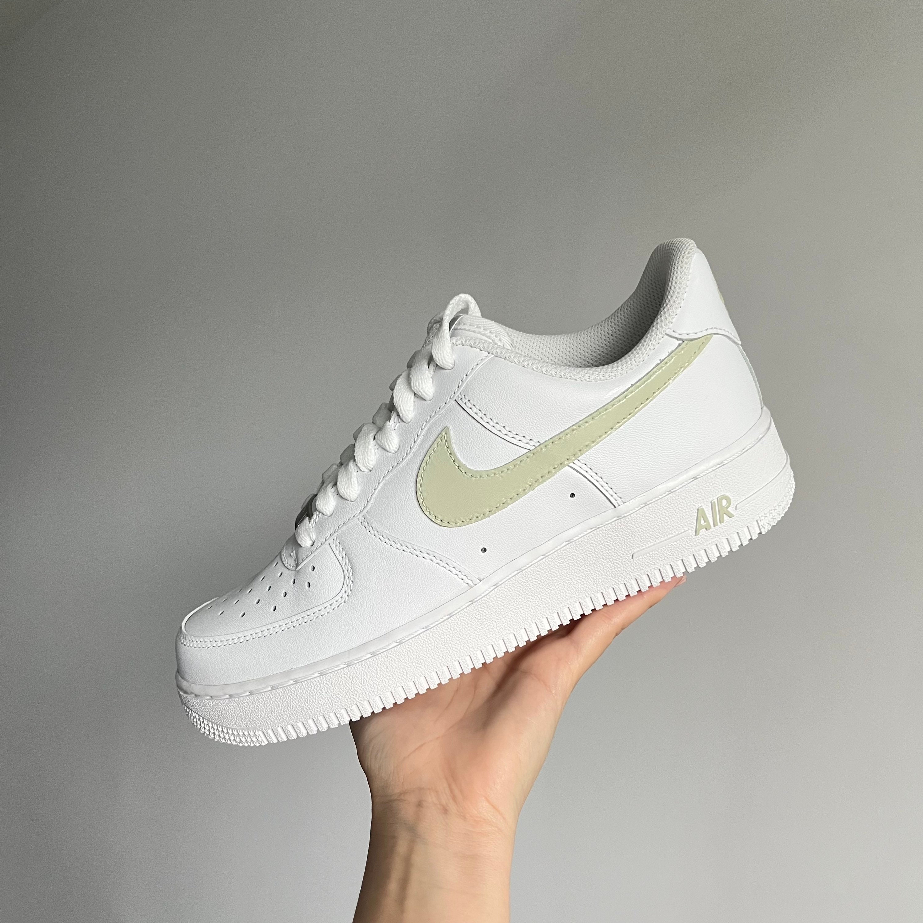 Sage Green Swoosh Nike Custom Air Force 1 - Etsy