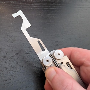 Cuchillo de empuje hecho a medida para Leatherman Wave+, Surge, Signal, etc. Acero inoxidable 316