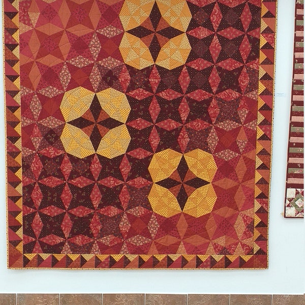 Red quilt "Flowers and thorns"