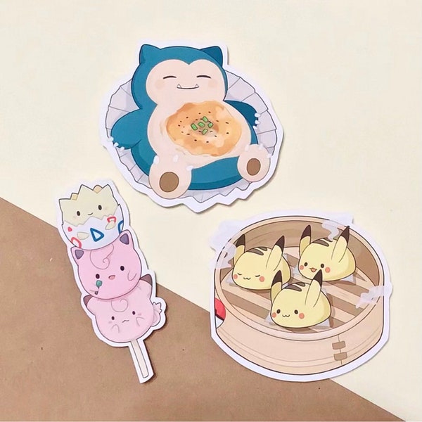 Cute Matte Pokemon Snacks Stickers