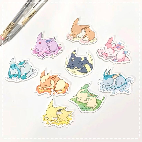 cute matte pokemon eeveelutions stickers etsy
