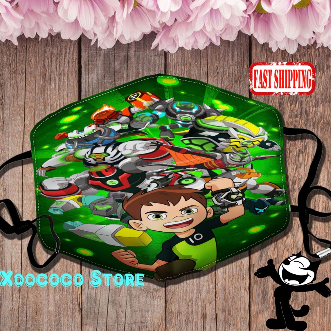 Ben 10 Face Mask Ben 10 Cartoon Face Mask Cartoon Face | Etsy