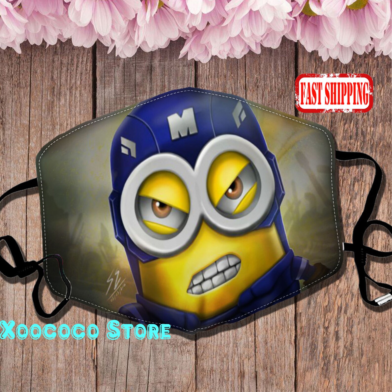 Minions Face Mask Minions Cartoon Face Mask Cartoon Face Etsy