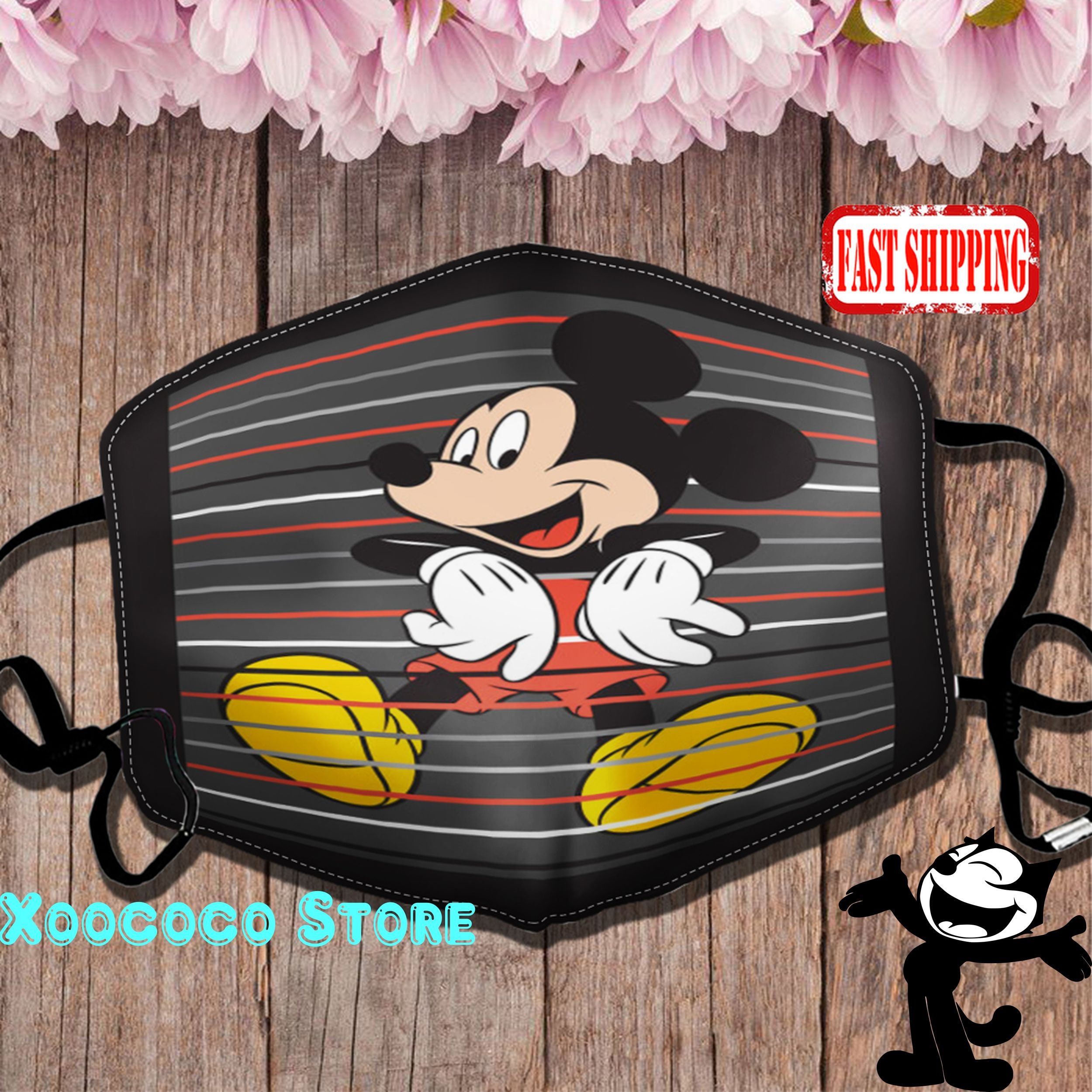 Mickey Mouse Face Mask Mickey Mouse Cartoon Face Mask Etsy