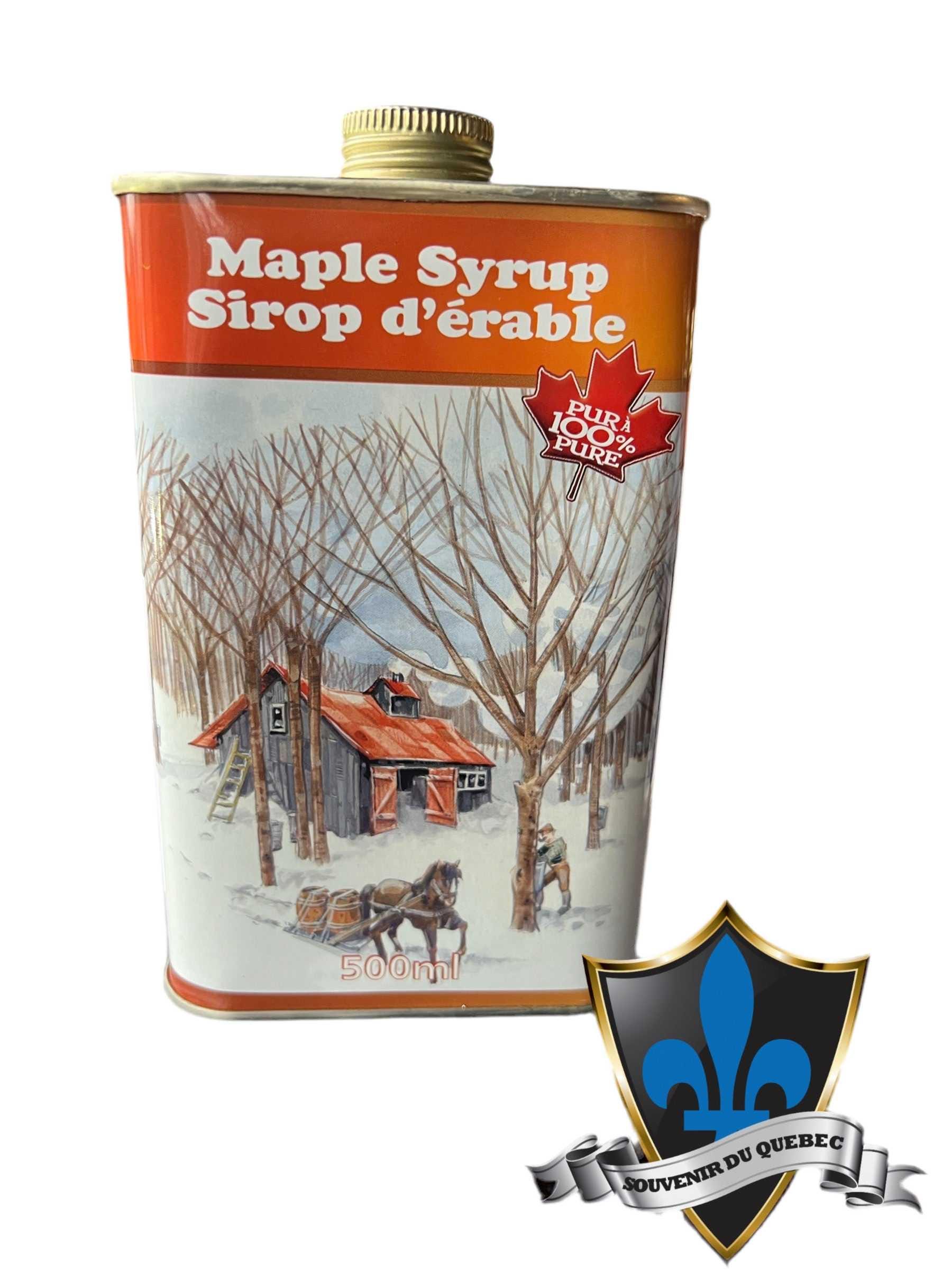Classic Quebec Maple Syrup Tin Can - 500ml.