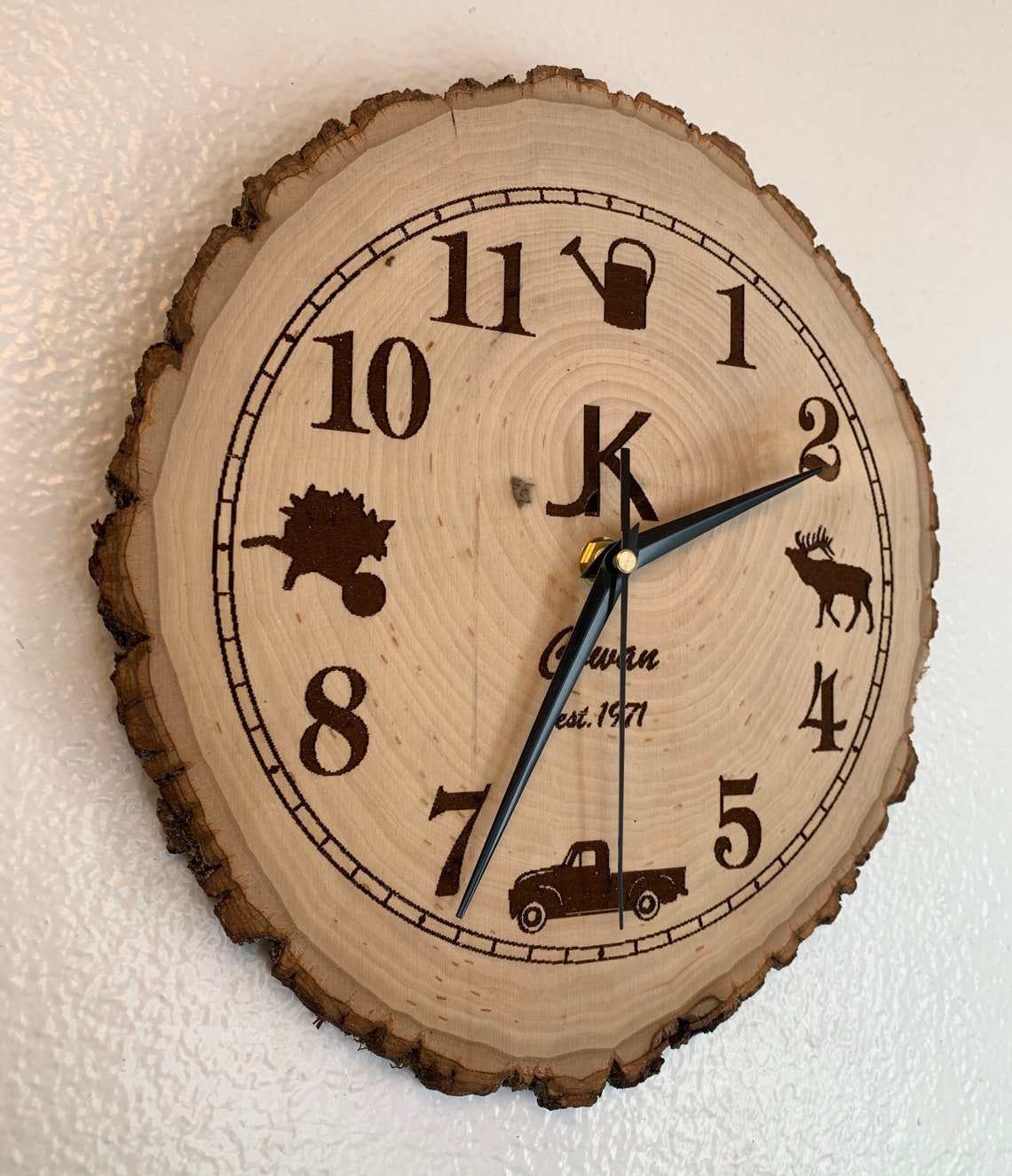 Custom made laser engraved clock Etsy