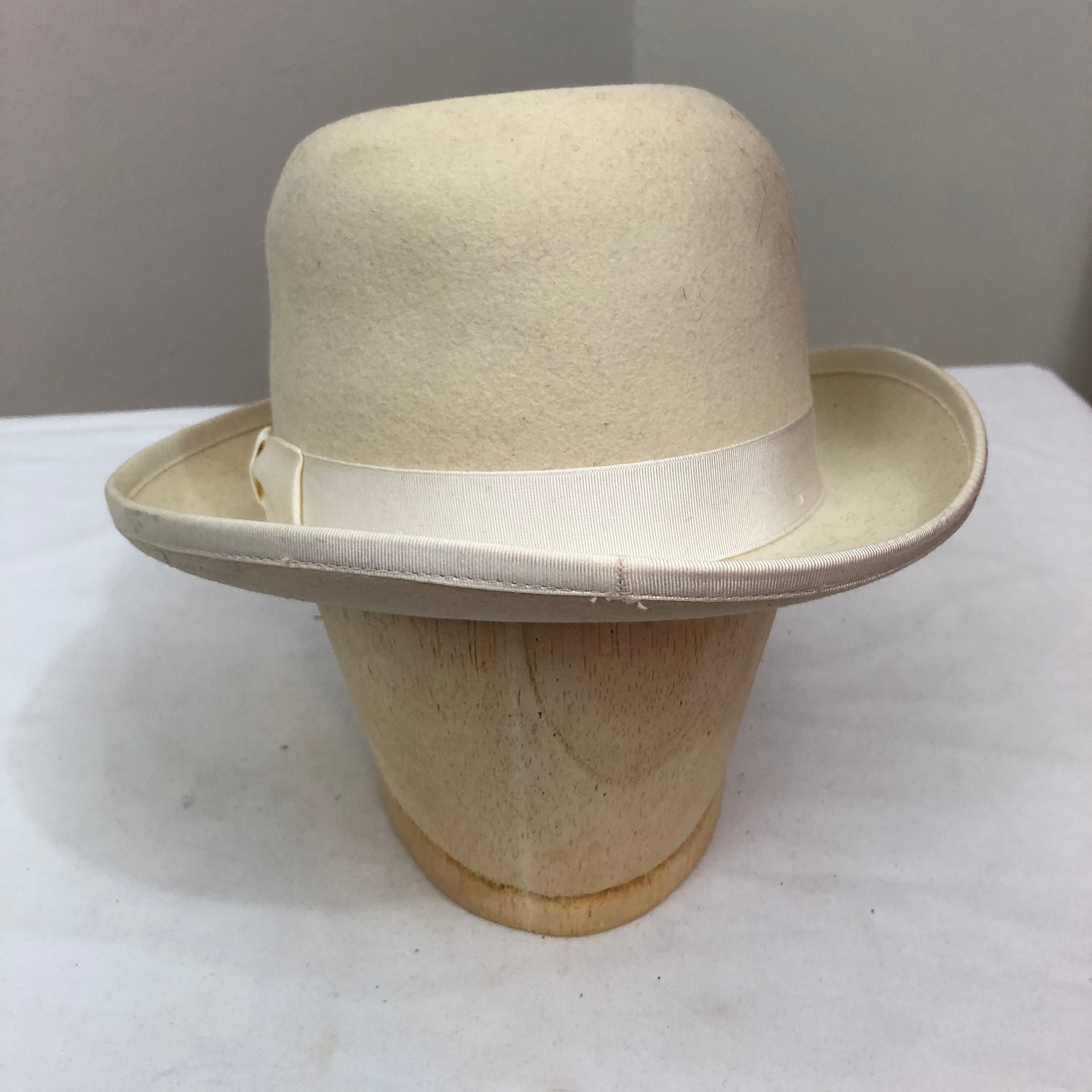 Genuine White Wool Bowler Hat Dorfman 