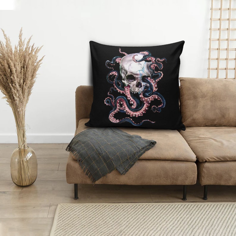 Skulltopus Pillow Cover Throw Pillow Both Sides Printed Pillows Machine Washable Pillow Decorative Pillow Case