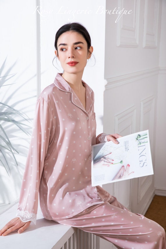 Importé - Ensemble Pyjamas en soie pour Homme et Femme –