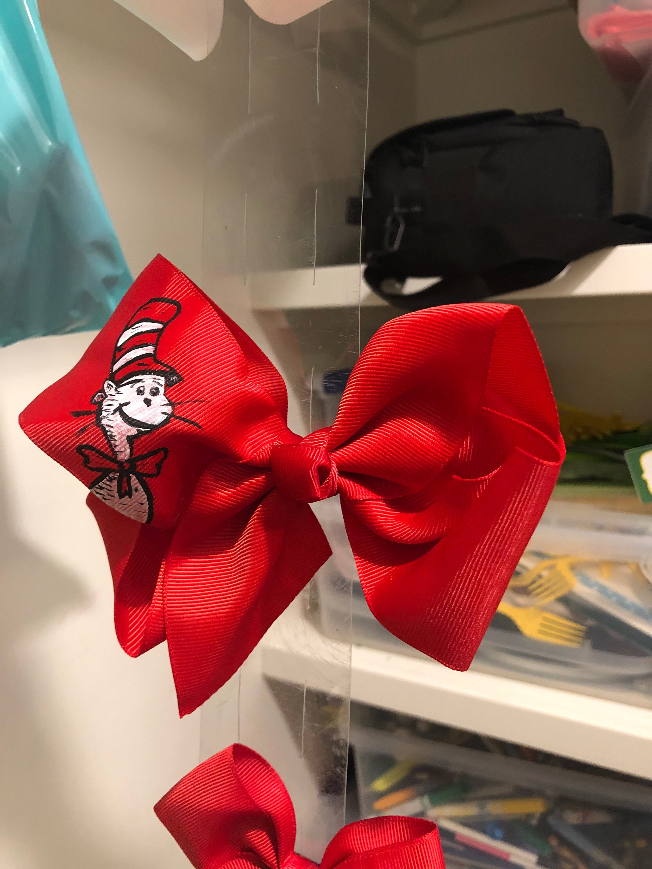 Hand Painted Dr Seuss Hair Bow Etsy hand-painted-dr-seuss-hair-bow-etsy
