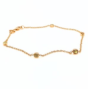Linked Bracelet- Natural yellow diamonds and 14k solid rose gold