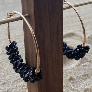 Cameron Earrings: Black stones