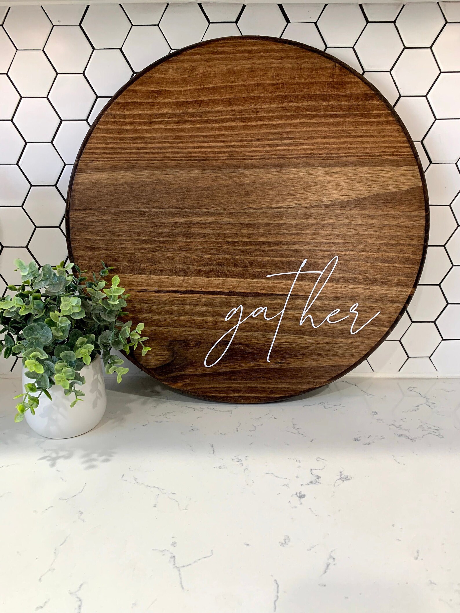 Personalized Round Tray Lazy Susan Turntable Wood Tray Etsy