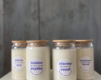 12 oz Soy Candle: Hand-Poured Glass Tumbler with Bamboo Lid