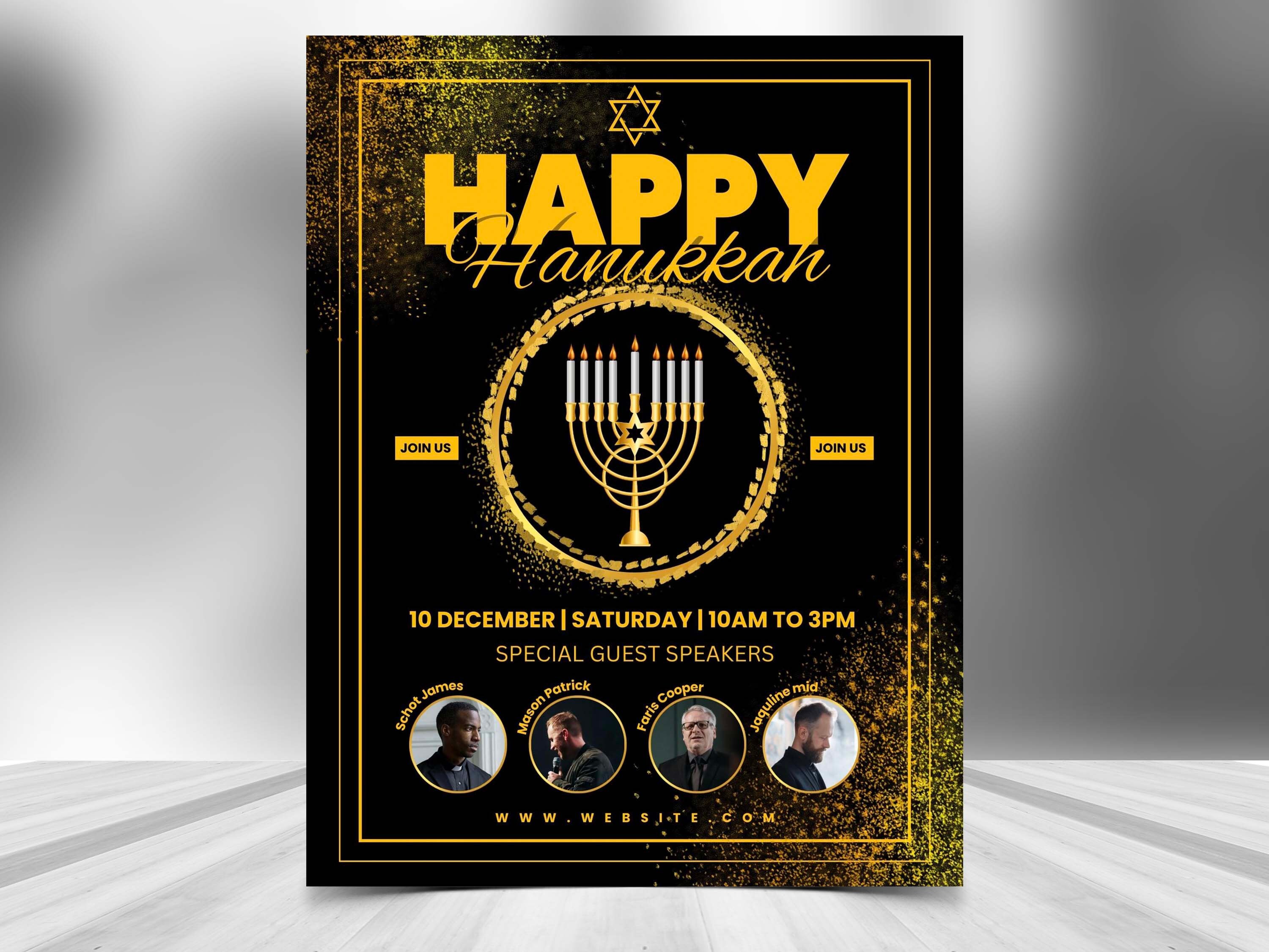 HANUKKAH FLYER DIY Editable Canva Template, Printable &amp; Social Media ...