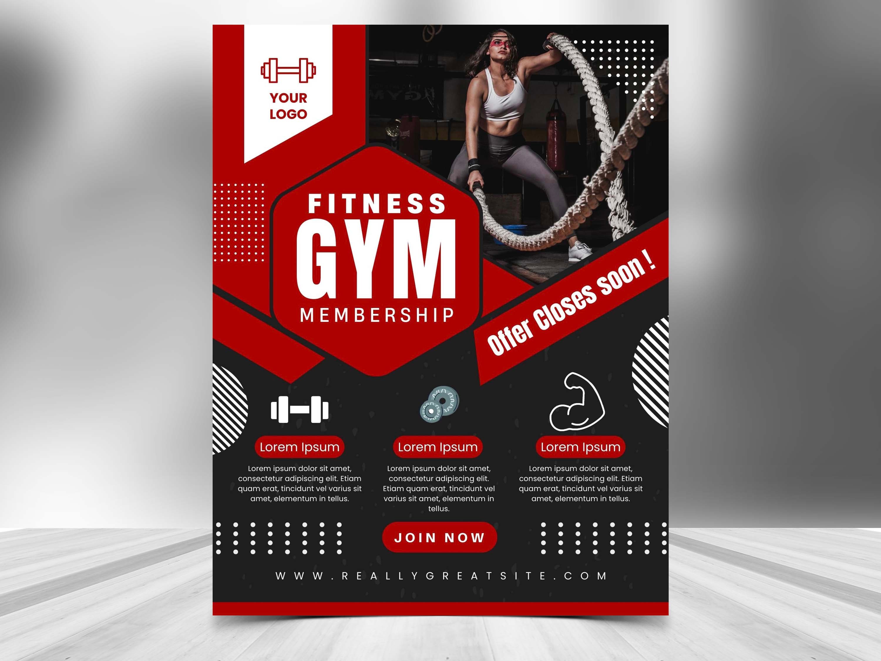 GYM MEMBERSHIP FLYER Diy Editable Canva Template, Printable & Social Media,  Gym, Workout, Fitness, Membership, Gym Decor, Motivation - Etsy