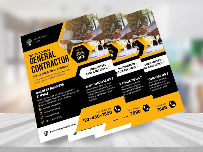 GENERAL CONTRACTOR FLYER Diy Editable Canva Template Etsy GENERAL CONTRACTOR FLYER Diy Editable Canva Template Etsy
