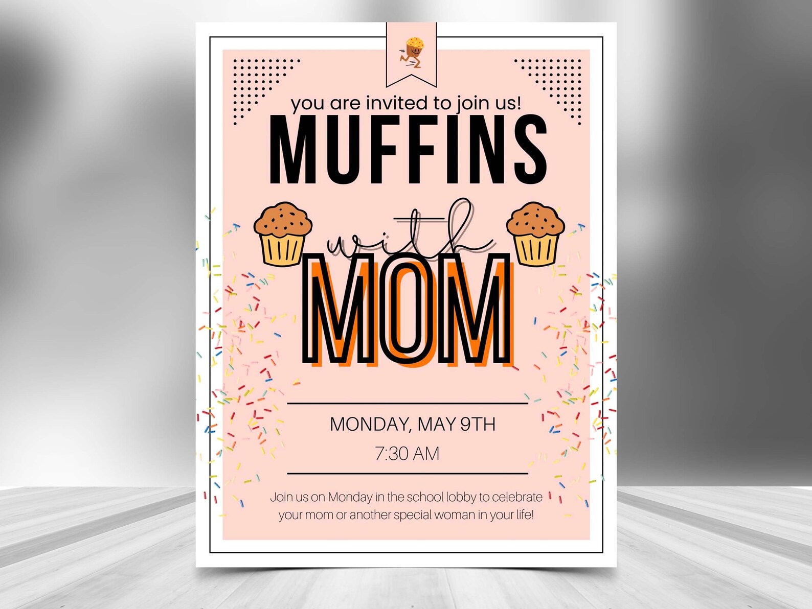 MUFFIN MOM FLYER Diy, Editable Canva Template, Printable & Social Media