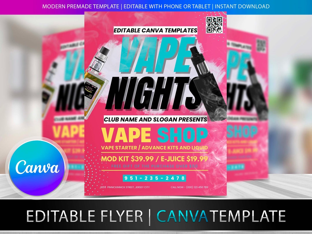 SMOKE SHOP FLYER Diy Editable Canva Template, Printable &amp; Social Media ...