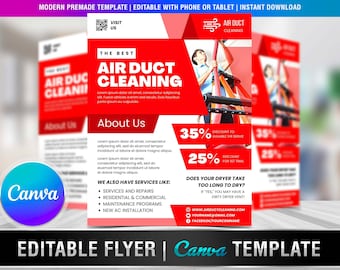 AIR DUCT CLEANING Flyer Diy Editable Canva Template, Printable & Social Media, Air Duct, Air, Duct, Ac, Hvac Repair, Ac Repair, Cleaning