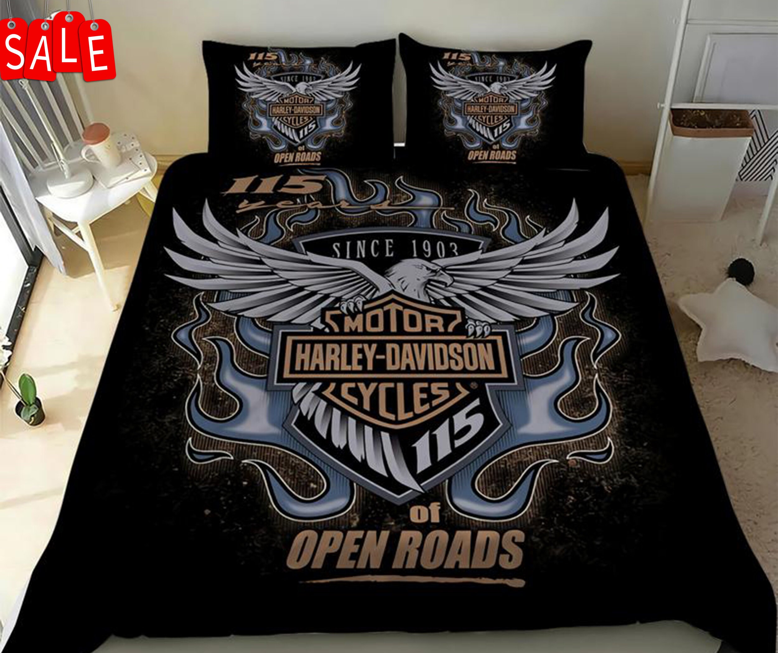 Harley Davidson Bedding Set The vintage bedding setAmerican Etsy