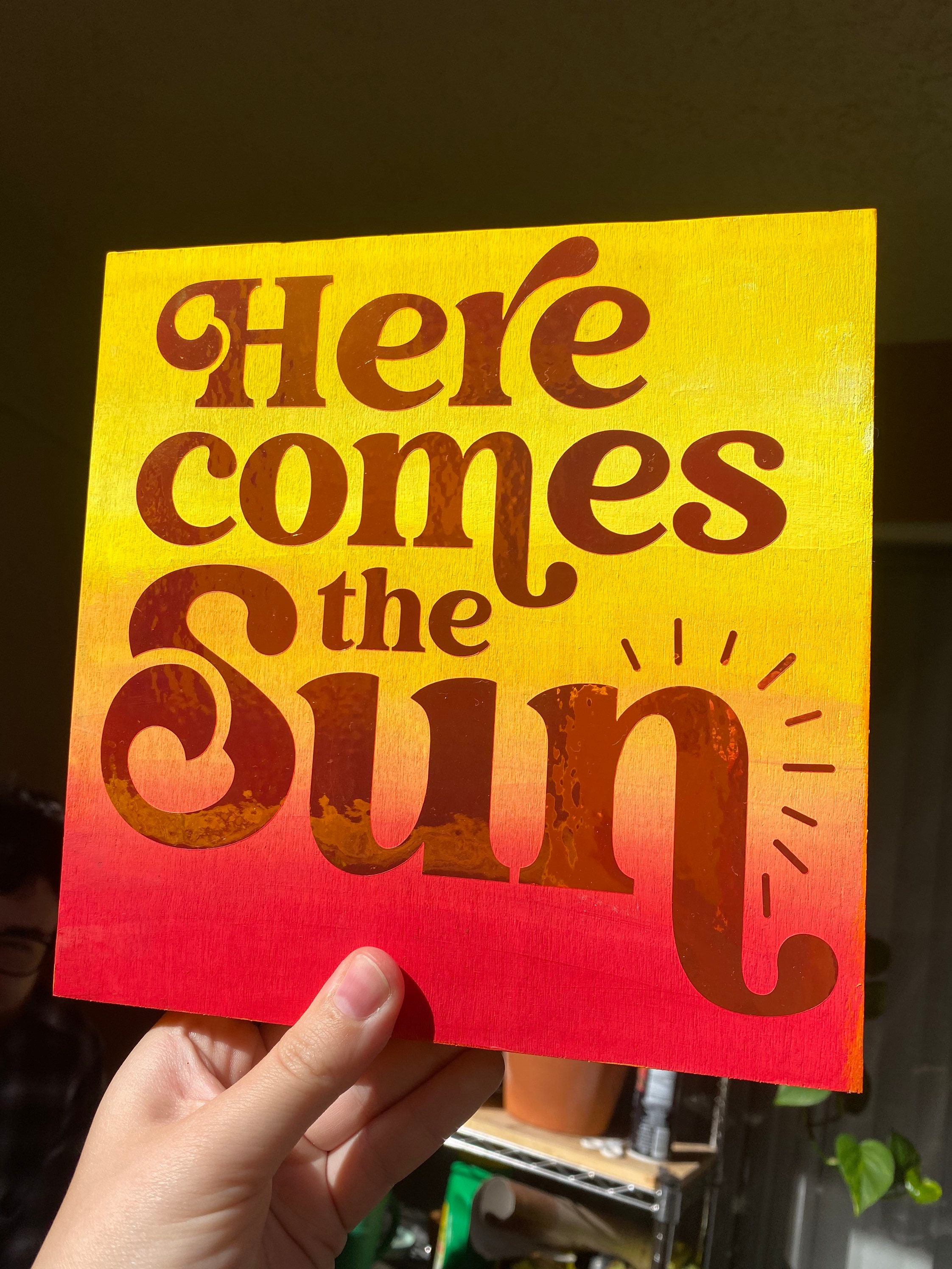 Here Comes the Sun wall art metallic sunset decor | Etsy