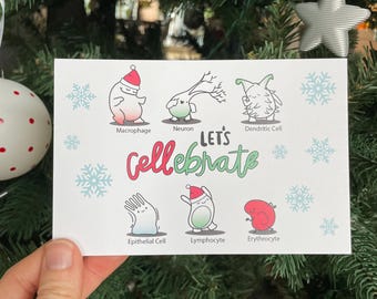 Holiday Immune Cell Postcards