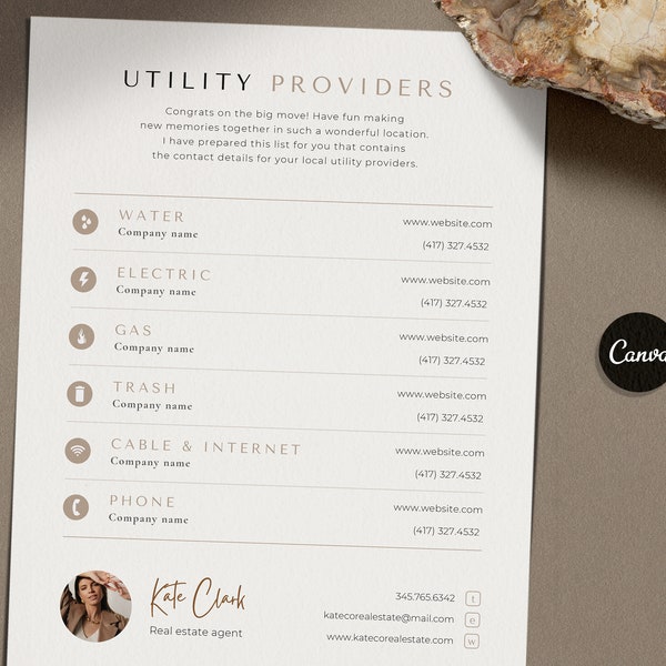 Real Estate Utility Sheet Etsy