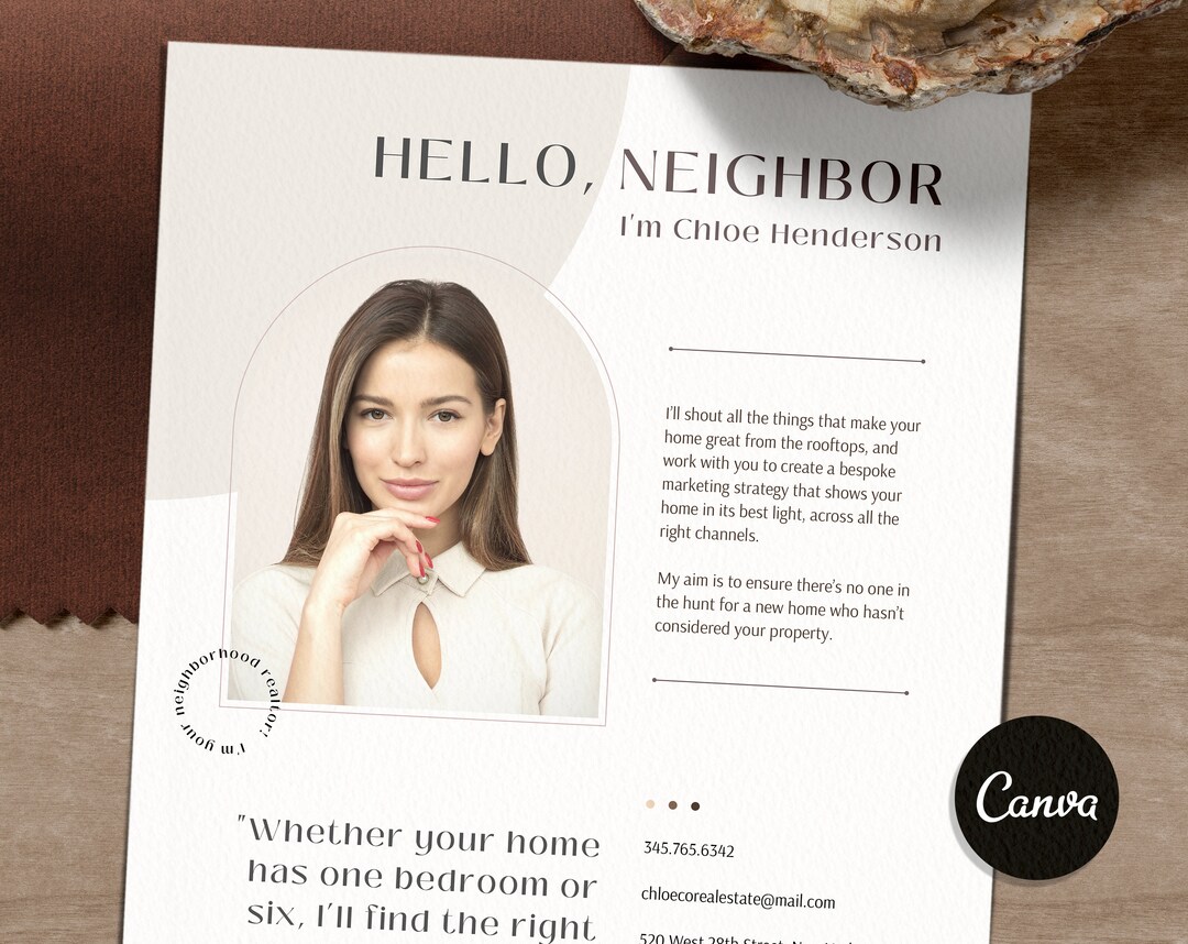 Real Estate Marketing Letter Template Canva Real Estate Hello Etsy