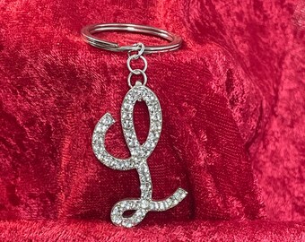 Letter “L” Rhinestone Keychain