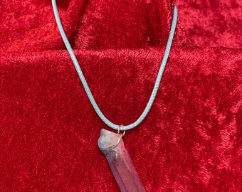 Pink and blue quartz like pendant necklace