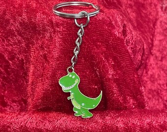 Green T Rex Dinosaur Keychain