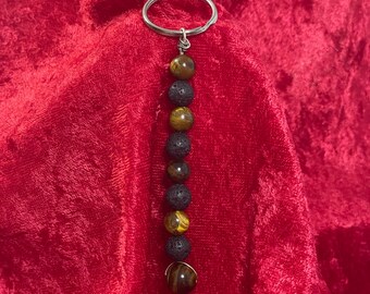 Tiger’s Eye and Lava Rock keychain.