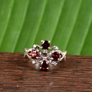 925 silver Ring,Garnet Gemstone Handmade Ring, Statement Ring, Unique Ring, Religious Ring, Beautiful Ring, men Ring, Women Ring,