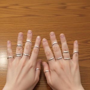 Arthritis Finger Support Rings, Adjustable Joint Pain Relief Splints, EDS Finger Braces, Silver Knuckle Rings, Finger Stabilizer Jewelry