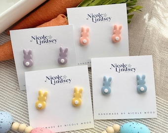 Cute Easter Bunny Studs | Handmade Earrings