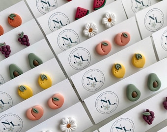 Fruit Studs | Handmade Polymer Clay Earrings
